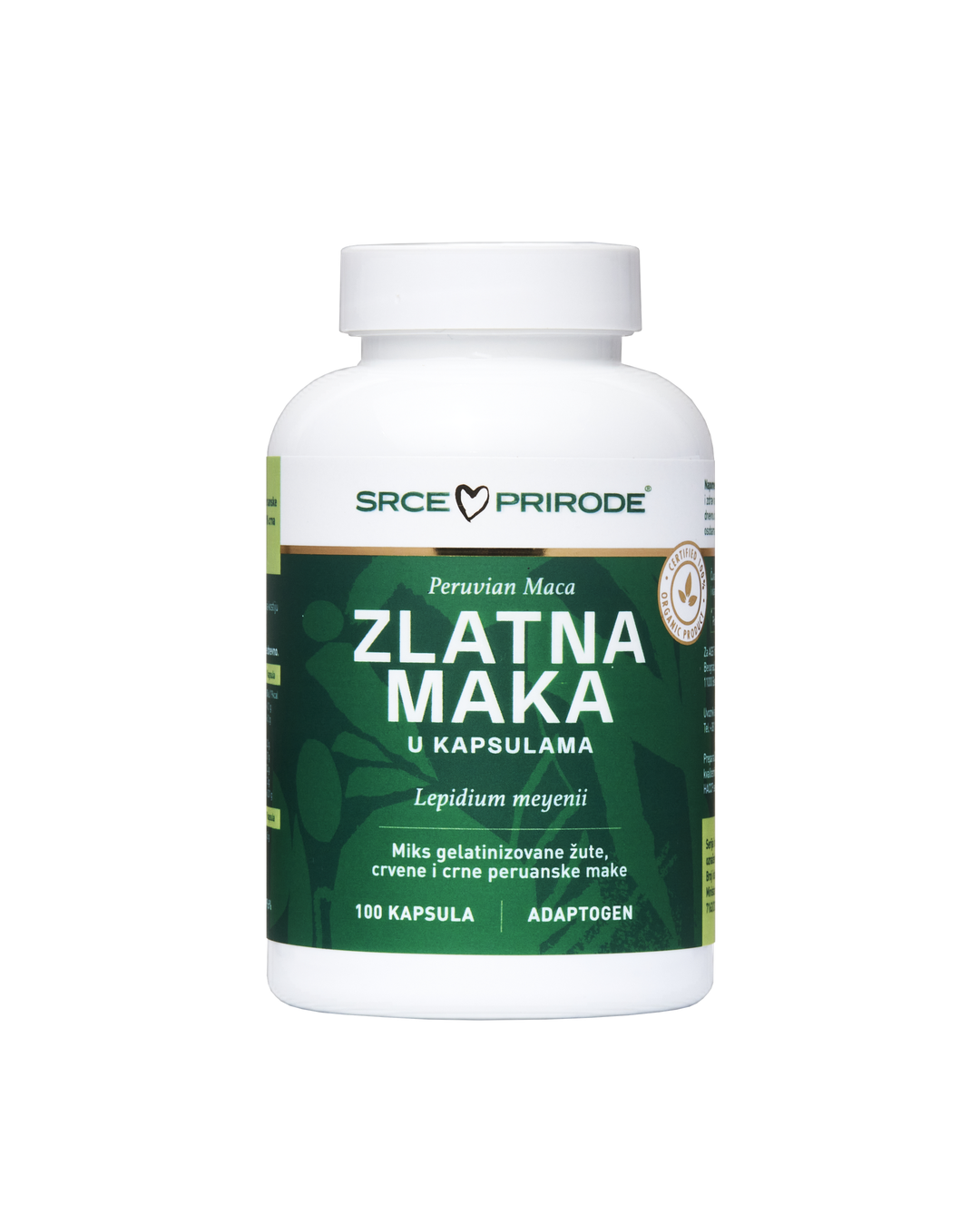 Zlatna Maka, 100 Kapsula — Gelatinizirana, Organska